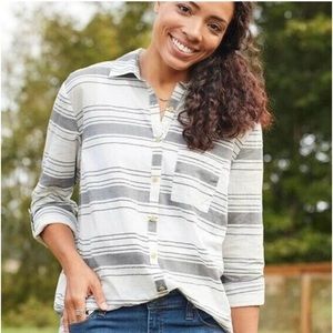 Size small Matilda Jane. Joanna Gaines striped button down. Cotton top.